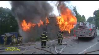 fully involved building in Burrillville RI [upl. by Leind]