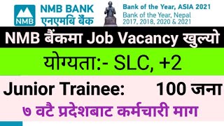 NMB Bank Vacancy 2081 NMB Laghubitta Vacancy 2081 [upl. by Mcgrody]