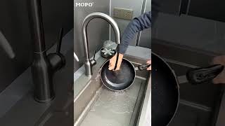 Pull out kitchen faucet cold and hot water sink wash basin wash basin telescopic black magnetic suct [upl. by Luiza]