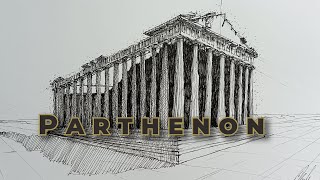 Gambar Parthenon Menggunakan Perspektif 2 Titik Hilang [upl. by Milson109]