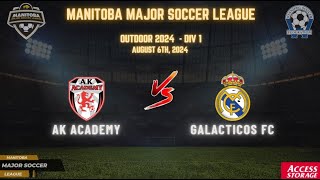 August 6th WSF Div 1 AK Academy vs Galacticos FC [upl. by Hut]