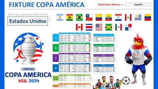 Fixture COPA AMERICA USA 2024⚽en Excel✅ [upl. by Annadroj]