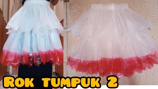 CARA MEMBUAT ROK REMPEL Tumpuk 2 dari kresek [upl. by Nale563]