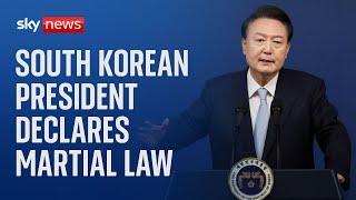 South Korean President Yoon Suk Yeol declares state of martial law [upl. by Jovitta]