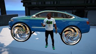 Chevrolet Impala on 34 inch Amani Forged Wheels  GTA V DONK MODS [upl. by Atinrev350]