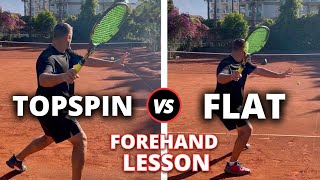 Topspin Forehand vs Flat Forehand  How To Master Both Tennis Forehands [upl. by Naujuj]