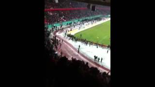 Ultras Nürnberg Fanrandale Stadion nach Abpfiff im Pokal Fürth [upl. by Fabian]