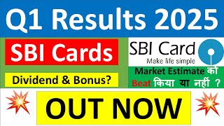 SBI CARDS Q1 results 2025  SBI CARDS results today  SBI CARDS Share News  SBI CARDS latest news [upl. by Seftton]