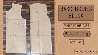 Detailed HOW TO DRAFT BASIC BODICE BLOCK PATTERN FOR BEGINNERS pattern sewingforbeginner diy [upl. by Yrovi]