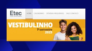 Inscrições para Vestibulinho ETEC [upl. by Airogerg]