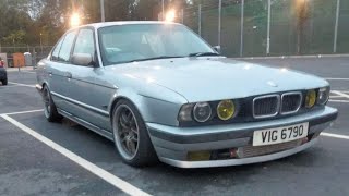 1995 BMW E34 525TD Project  E39 front Coilovers in E34 [upl. by Belva530]