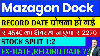 Mazagon Dock Shipbuilders stock split news I Mazagon Dock Share latest news I Stock Split record dt [upl. by Speroni226]