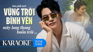 VÙNG TRỜI BÌNH YÊN KARAOKE TONE NAM  QUỐC THIÊN  Mây lang thang buồn trôi [upl. by Justus]