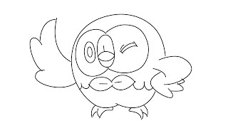 How to draw Rowlet step by step for beginner [upl. by Ocsirf]