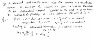 problem no 1 on venturimeter [upl. by Loram733]