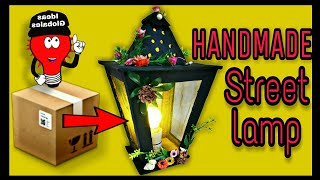 Street lamp made with cardboard  lantern decore  DIY  How to make Easy handmade lamp [upl. by Kerri]