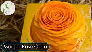 Mango Rose Cake MRCMango Layer CakeMango Petal CakeMango Cake at Home  By The Terrace Kitchen [upl. by Nork]