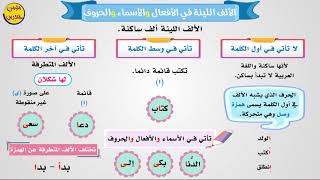 الألف اللينة في الأفعال والأسماء والحروف  سلسلة أتعلم القواعد العربية 40 [upl. by Wyn]