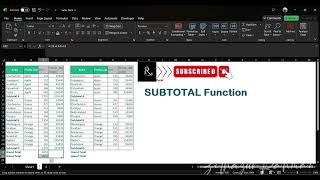 SUBTOTAL Function in Excel  How to use Subtotal in Excel Explanation with Examples  Part  1 [upl. by Sualocin]