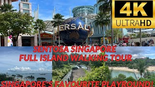 Sentosa Island 🇸🇬 Singapores Favourite Island Playground Full Island Walking Tour 4K [upl. by Aric]