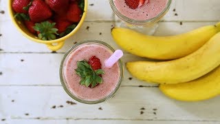 Strawberry banana protein smoothie [upl. by Neesay]