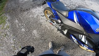 Yamaha YZFR125 2008 DominatoR exhaust system [upl. by Nosreh112]