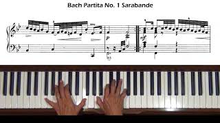 Bach Partita No 1 Sarabande BWV 825 Piano Tutorial [upl. by Bozovich910]