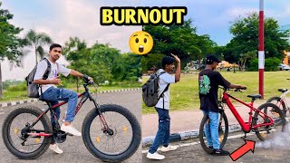 Electric cycle par burnout 🔥suraj ko thappad pad gai 😅 [upl. by Marie-Ann]