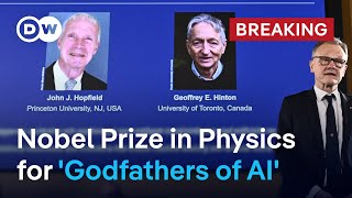 John Hopfield Geoffrey Hinton win Physics Nobel Prize for findings in machine learning  DW News [upl. by Haek263]