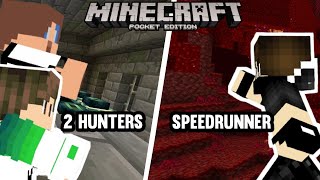 Speedrunner Vs 2 Hunter Minecraft Pocket Edition Manhunt [upl. by Anigue]