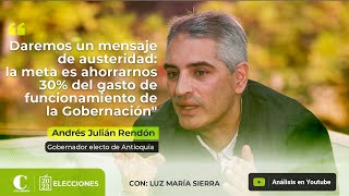 quotLa meta es ahorrarnos 30 del gasto de funcionamiento de la Gobernaciónquot Andrés Julián Rendón [upl. by Bidget]