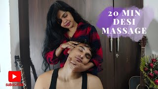 DESI MASSAGE  massage asmr in india  head relaxing massage asmr  massage relaxation asmr [upl. by Anippesuig]