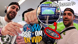 Le Classico PSG  OM en VVIP cest quoi  repas gastronomique écran devant le siège [upl. by Eillod456]