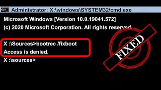 How to fix Bootrec fixboot Access is denied error in Windows [upl. by Alburga685]