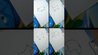 One line drawing 🐷🐱🐶🐘 easy tutorial drawing challenge [upl. by Wagshul]