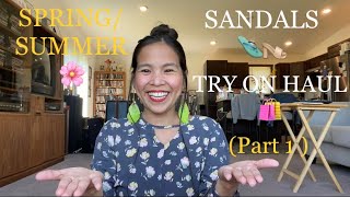 SPRINGSUMMER SANDALS 👠TRY ON HAUL 🛍️ WEDGES FLATS SLIP ON HIGH HEELS GLADIATOR amp MORE 🤩 [upl. by Llehsal]