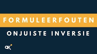 Formuleerfouten Onjuiste Inversie [upl. by Zulaledairam833]