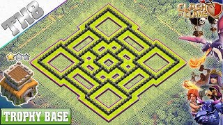 NEW BEST Town Hall 8 TH8 HybridTrophy Base COPY Link TH8 Base Defense  Clash of Clans [upl. by Legim]