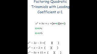 How to Factor Quadratic Trinomial with Leading Coefficient a1 [upl. by Gala]