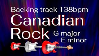 Canadian Rock rock backing track G major 138bpm Play along improvise have fun [upl. by Nylavad]