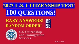 2023  100 Civics Questions for the US Citizenship Test 2 [upl. by Culosio]