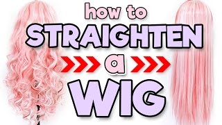 HOW TO STRAIGHTEN A WIG  Alexas Wig Series 5 [upl. by Kcireddor498]