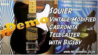 Squier Vintage Modified Cabronita Tele with Bigsby Demo  Damon at Nevada Music [upl. by Ytinav]