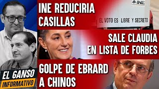 INE REDUCIRÍA CASILLAS GOLPE DE EBRARD A CHINOS SALE CLAUDIA EN LISTA DE FORBES [upl. by Deedahs]