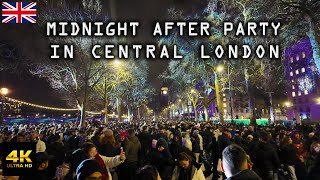 First Moments of 2024 in Central London 🇬🇧 People Partying After Midnight [upl. by Delanos]