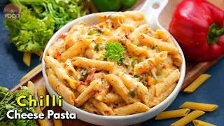 Chilli Cheese Pasta  చిల్లి చీజ్ పాస్తా  pasta time  Vismai Food [upl. by Ecerahs215]