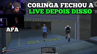 APA REAGINDO AO POLICIAL PASSANDO LEVI NA ENTRADA DO NIÓBIO E CORINGA FECHANDO A LIVE [upl. by Druce]