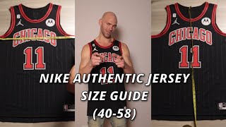 Nike Authentic NBA Jersey Size Guide  Live Measurements Size 4058 [upl. by Wadlinger]