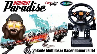 GAMEPLAY PS3  BURNOUT PARADISE com o Volante Multilaser Racer Gamer Js074  Cirurgião Videos [upl. by Odnaloy63]