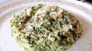 Risotto spinaci e pancetta  Le video ricette di Lara [upl. by Noval762]